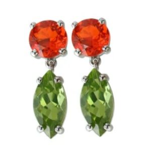 Suzanne Felson Fire Opal and Peridot earrings